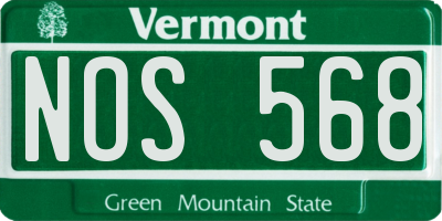 VT license plate NOS568