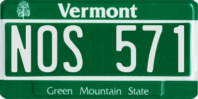 VT license plate NOS571