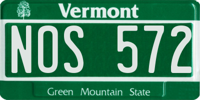 VT license plate NOS572