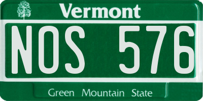 VT license plate NOS576