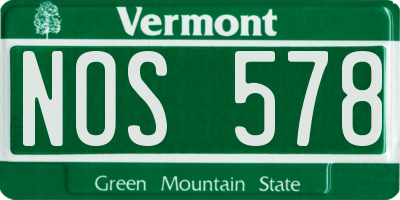 VT license plate NOS578