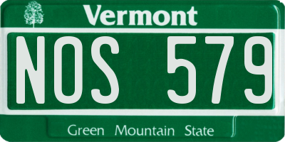 VT license plate NOS579