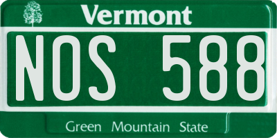 VT license plate NOS588