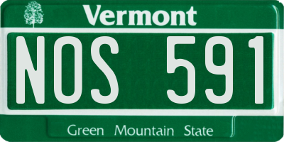 VT license plate NOS591