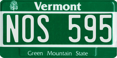VT license plate NOS595