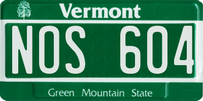 VT license plate NOS604