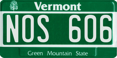 VT license plate NOS606