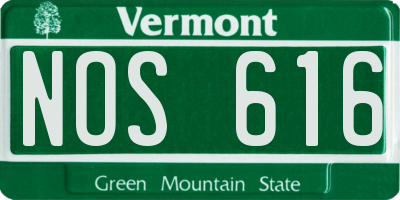 VT license plate NOS616