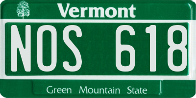 VT license plate NOS618