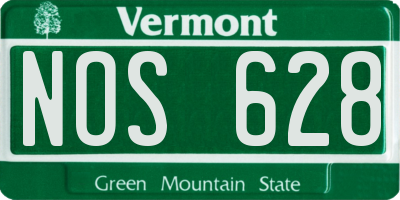 VT license plate NOS628