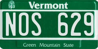 VT license plate NOS629
