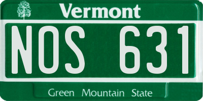 VT license plate NOS631