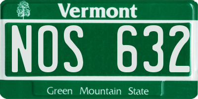 VT license plate NOS632