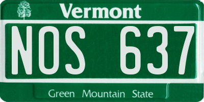 VT license plate NOS637