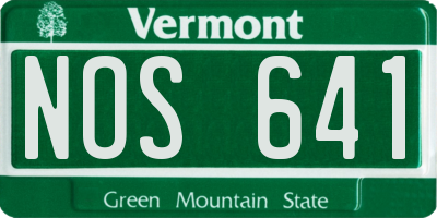VT license plate NOS641