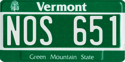 VT license plate NOS651