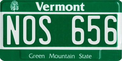 VT license plate NOS656
