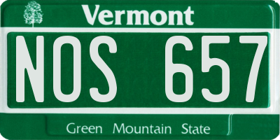 VT license plate NOS657