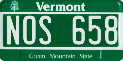 VT license plate NOS658