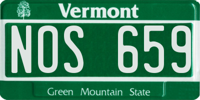 VT license plate NOS659