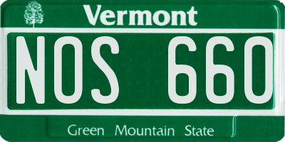 VT license plate NOS660