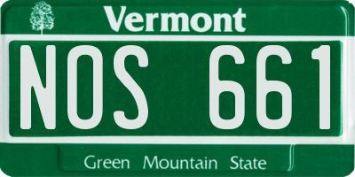 VT license plate NOS661