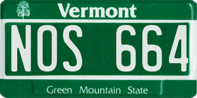 VT license plate NOS664