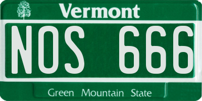 VT license plate NOS666