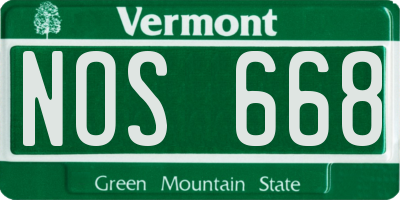 VT license plate NOS668