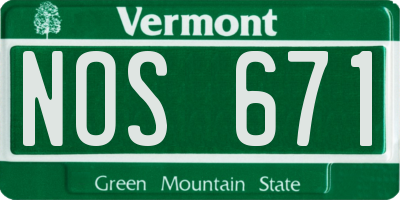 VT license plate NOS671
