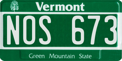 VT license plate NOS673