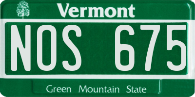 VT license plate NOS675