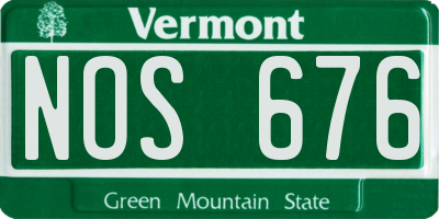 VT license plate NOS676