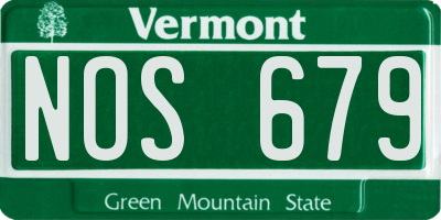 VT license plate NOS679