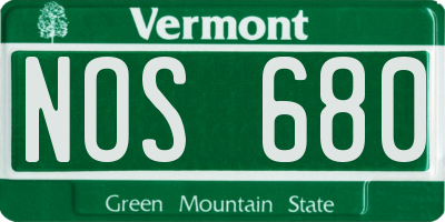 VT license plate NOS680