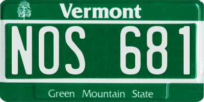 VT license plate NOS681