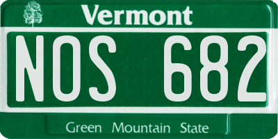 VT license plate NOS682