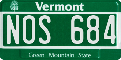 VT license plate NOS684