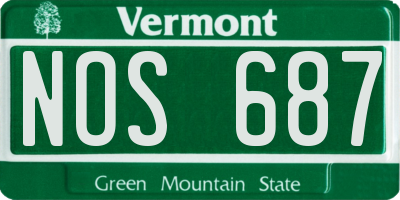 VT license plate NOS687