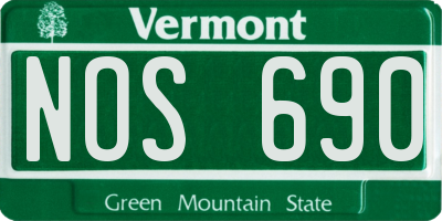VT license plate NOS690