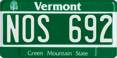 VT license plate NOS692