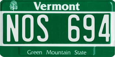 VT license plate NOS694