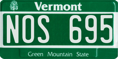 VT license plate NOS695