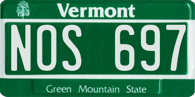 VT license plate NOS697