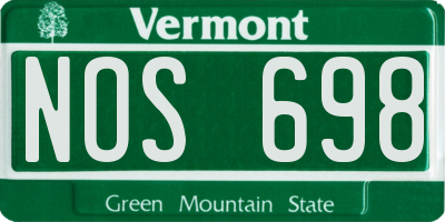 VT license plate NOS698