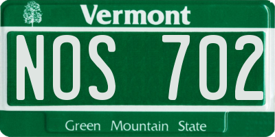 VT license plate NOS702