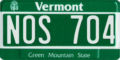 VT license plate NOS704
