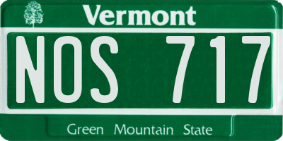 VT license plate NOS717