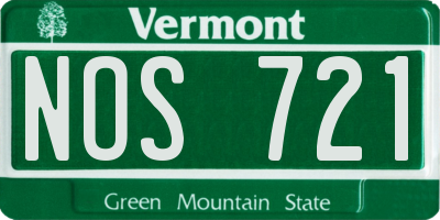 VT license plate NOS721