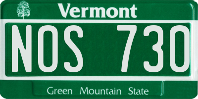 VT license plate NOS730